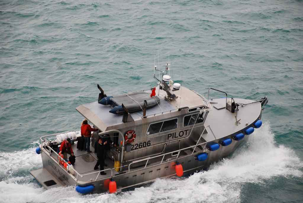 Pilot Boat delivers pilot to navigate