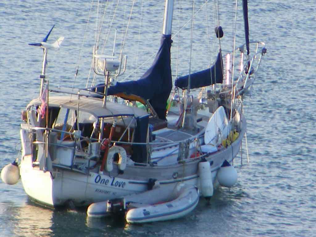 Loaded up sailboat