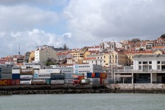 Containers on the dock in Lisbon