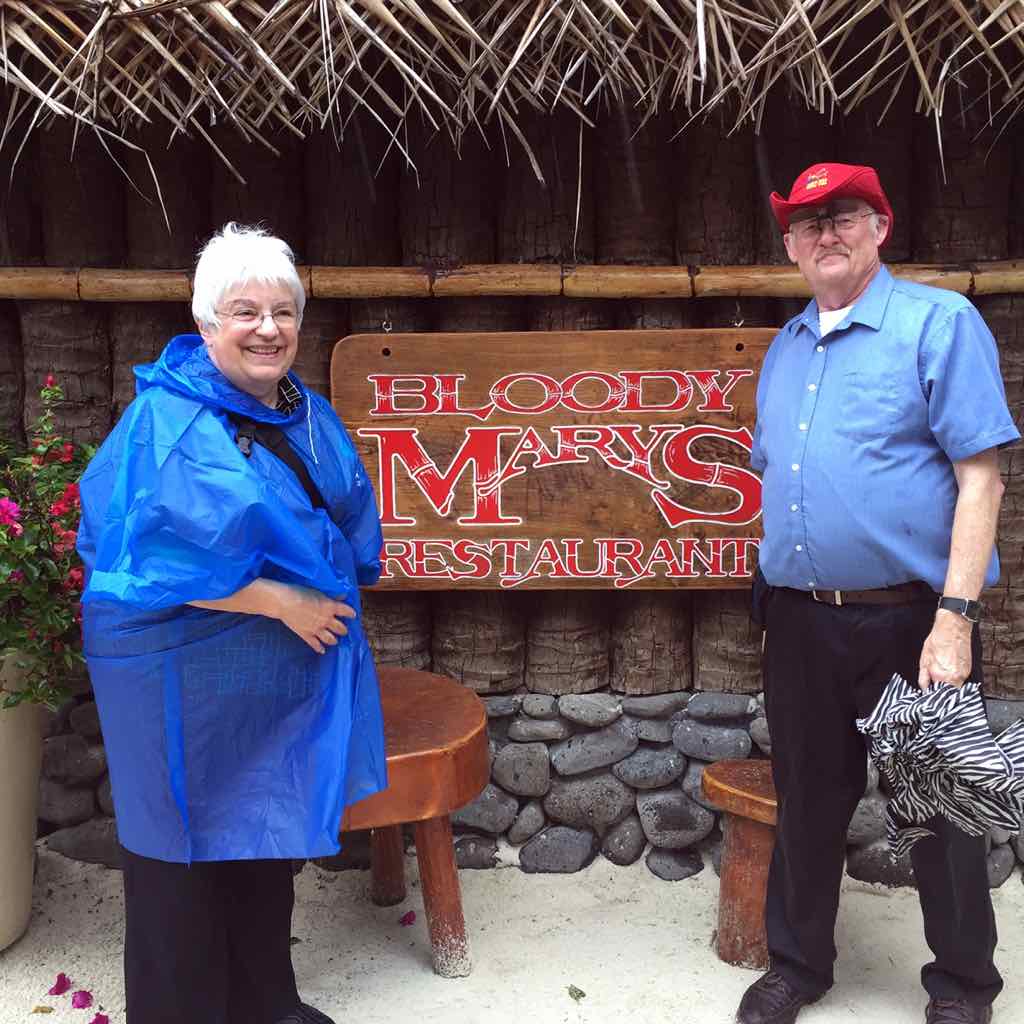 Bora Bora, Diane, Bill at famous Bloody Mary's